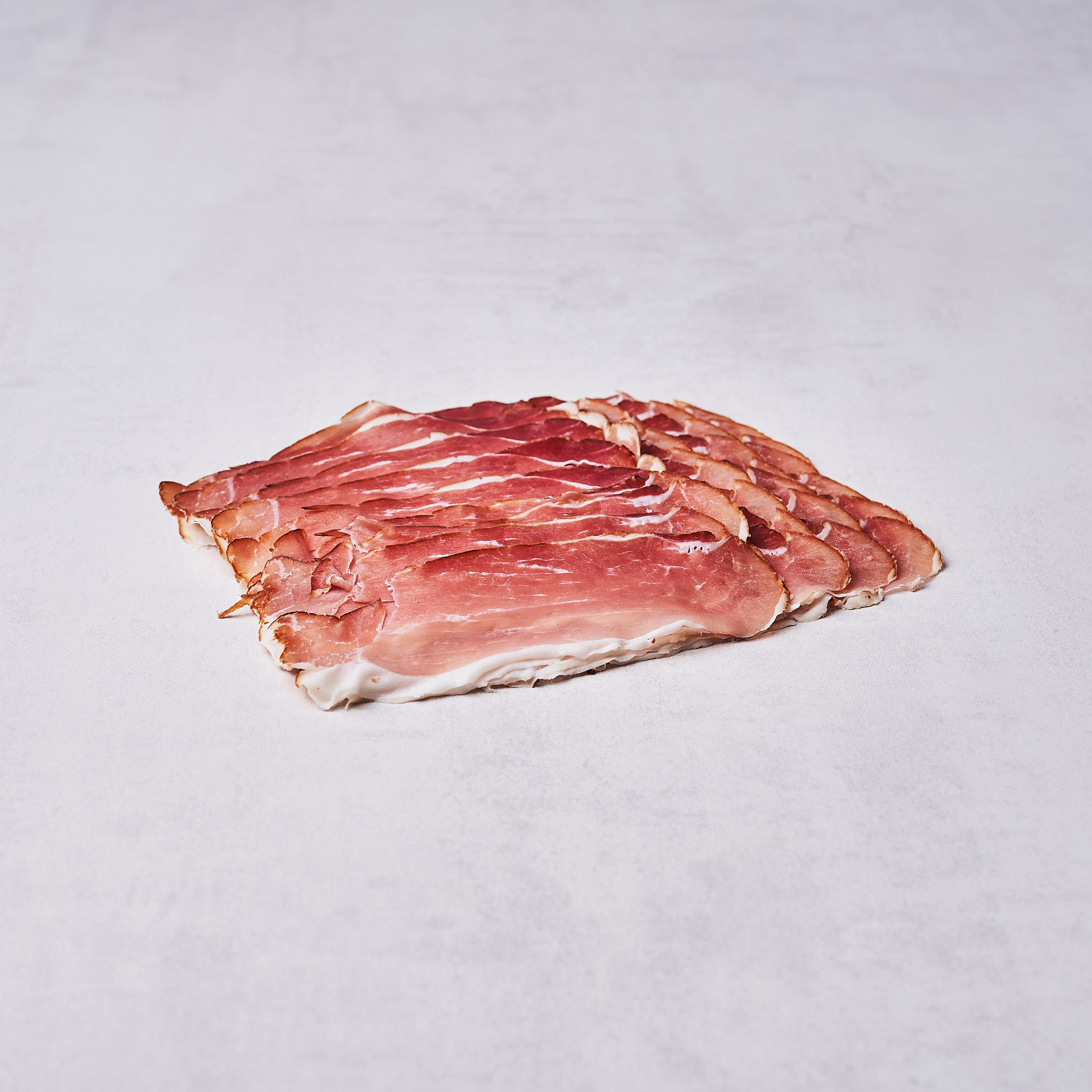 Schinkenrohspeck vom Metzgermeister Produktfotografie