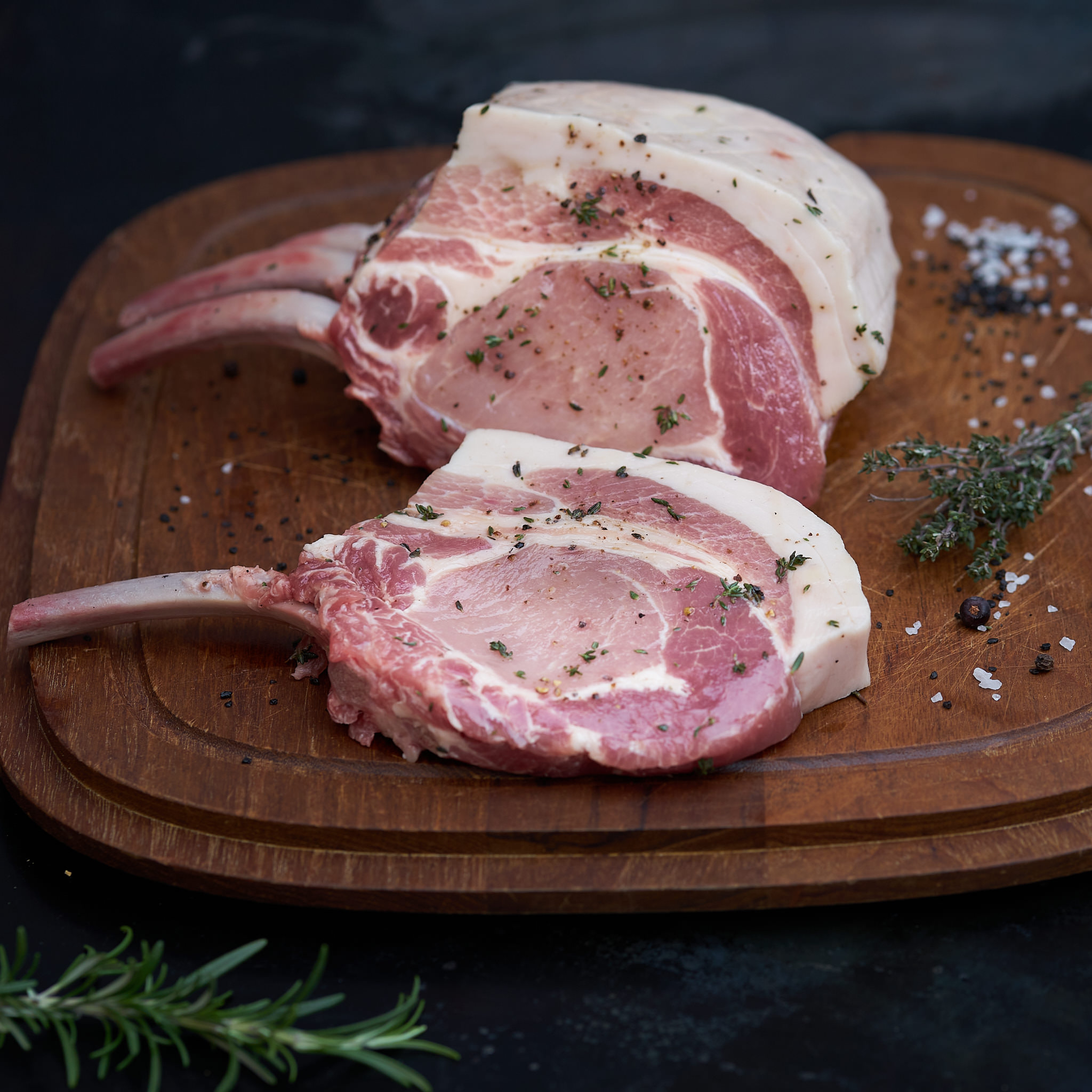 Tomahawk-Steak vom Schwein