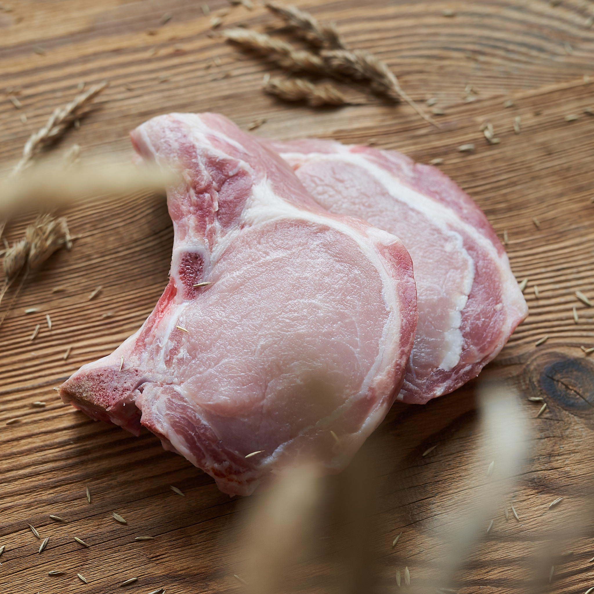 Kotelettes vom Strohschwein Produktfotografie