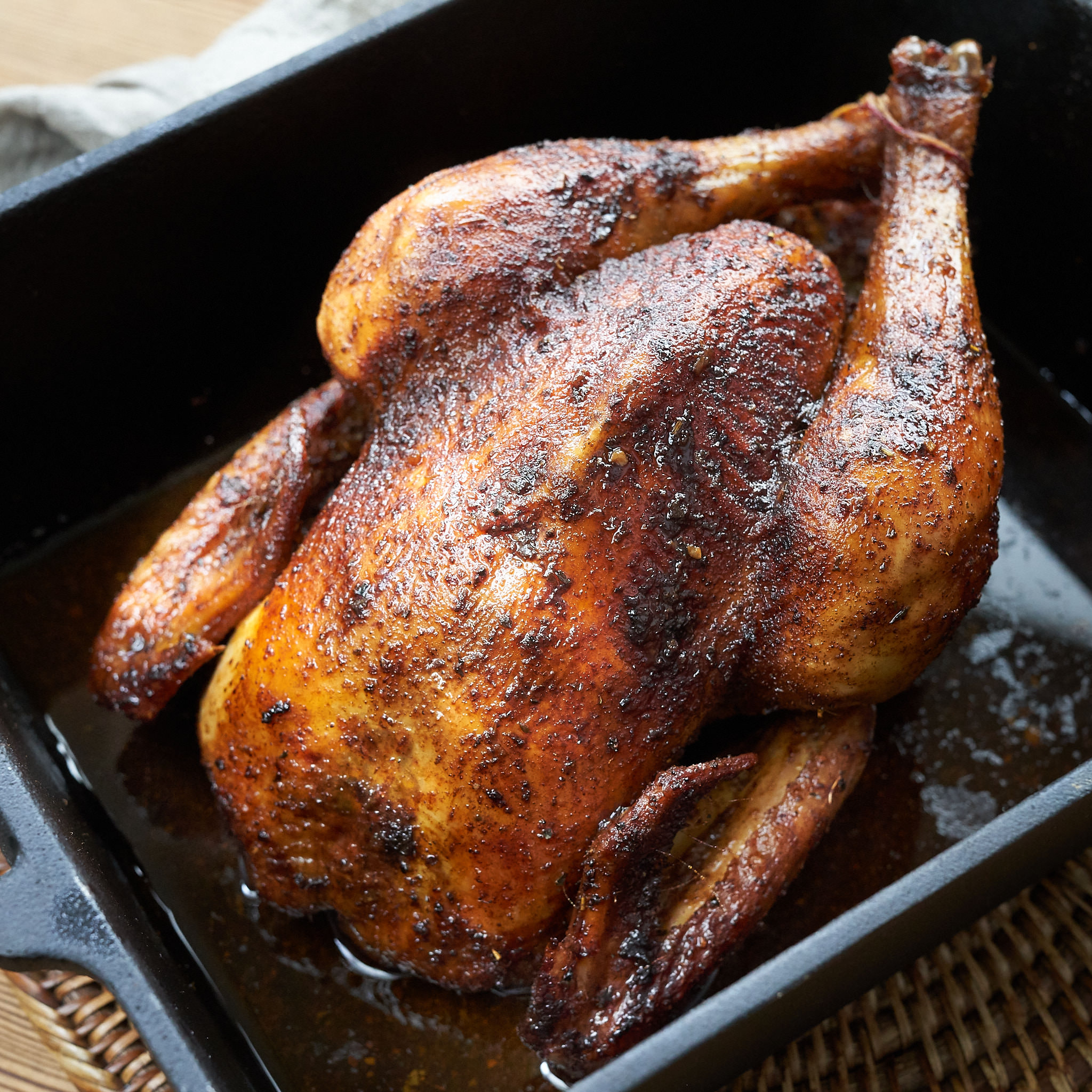 Gegrilltes Maishendl im Ganzen