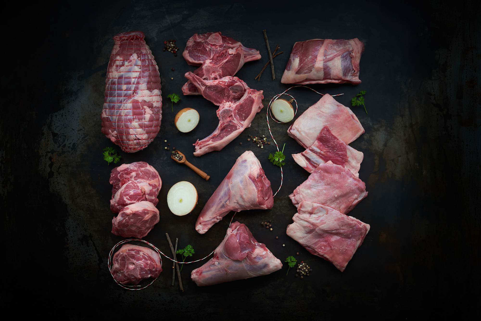 Lamm Genussbox in der Uebersicht mit enthaltenen Cuts